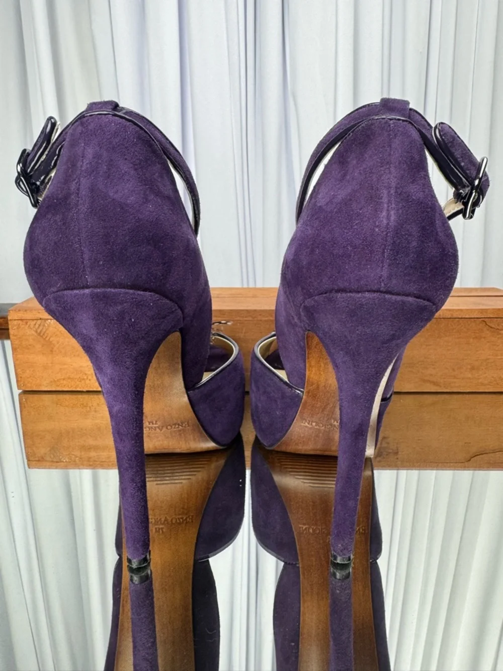 Enzo Angiolini Thaddea Suede Platform Peep-Toe Pumps